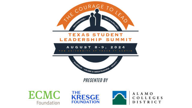 Summit 2024 logo with presenting sponsor logos of ECMC Foundation, Kresge Foundation, Alamo Colleges District